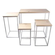 Conjunto De Mesas Para Festas Decoração 4 Peças Desmontável